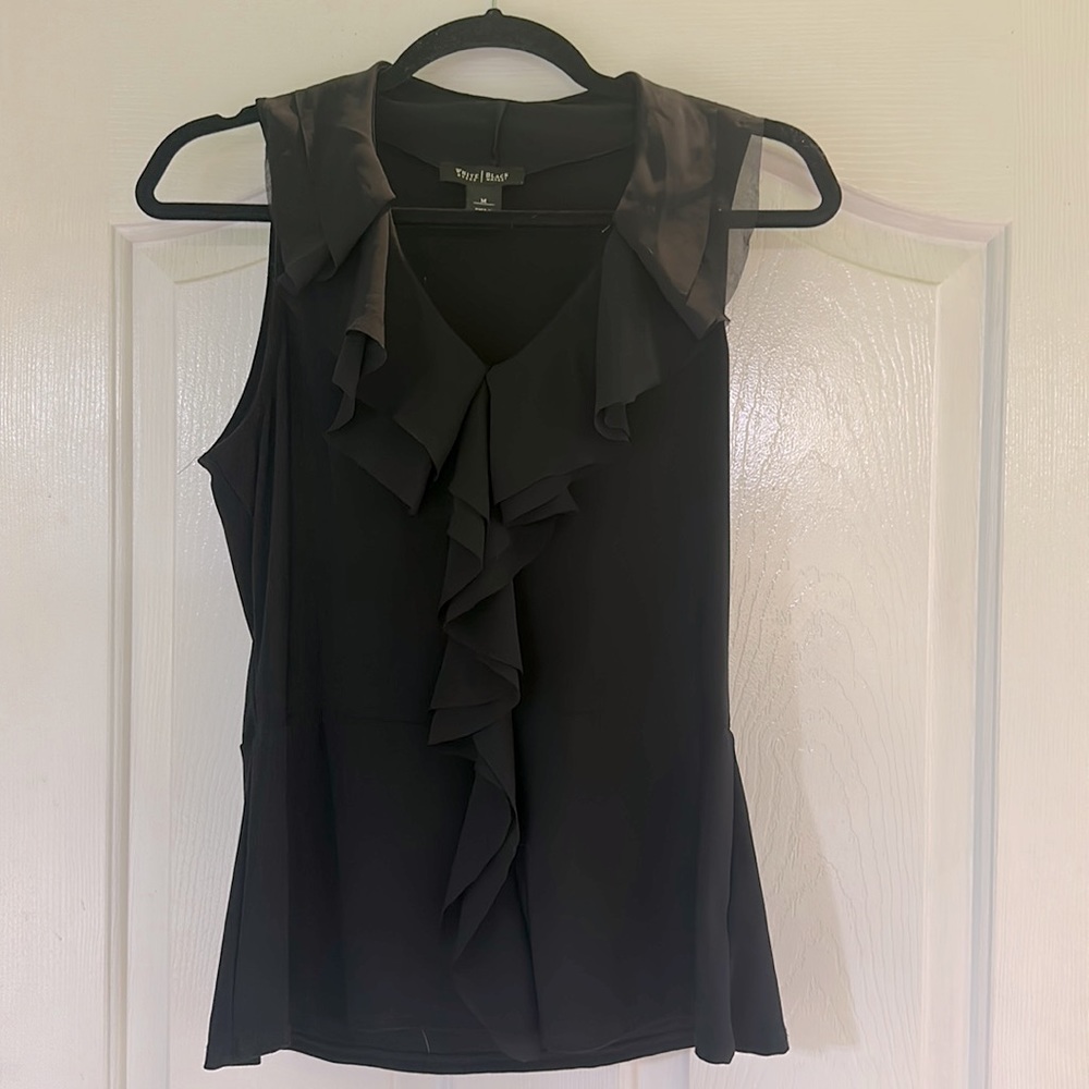 Black sleeveless top